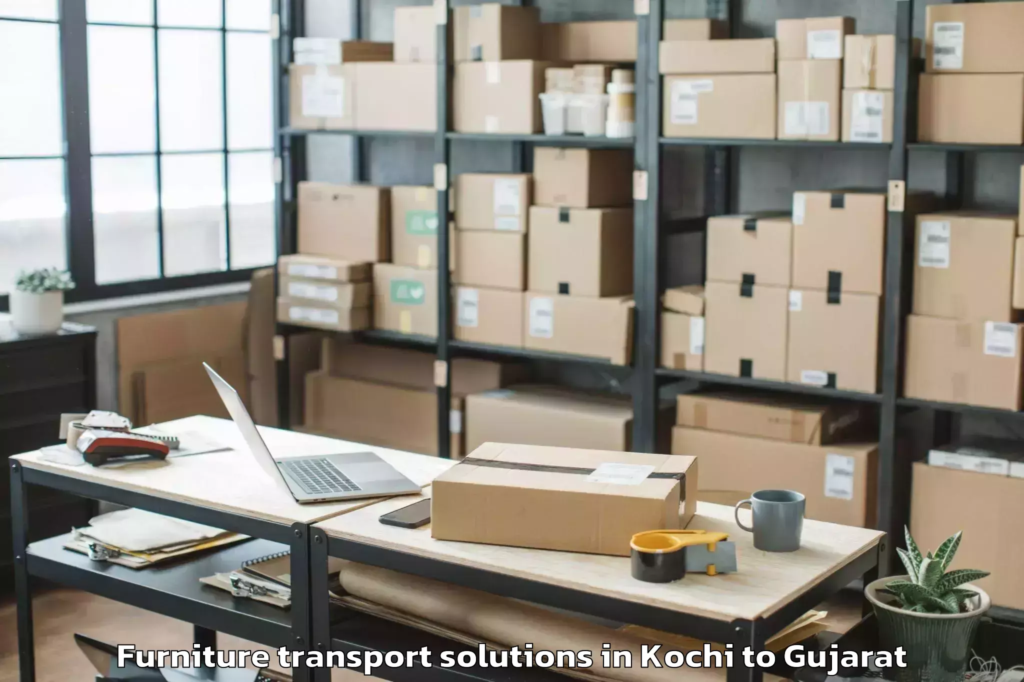 Top Kochi to Shehera Furniture Transport Solutions Available